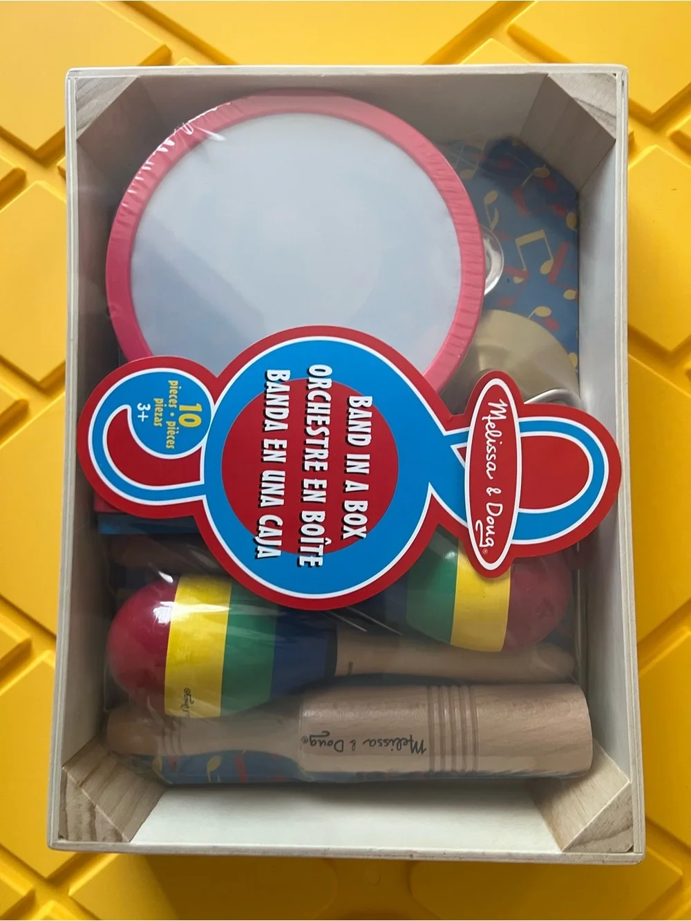 Melissa & Doug Pink Tambourine and Multicolor Kids’ Band Set
